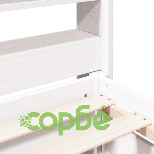 Рамка за легло без матрак, бял, 160x200 см, бор масив ➤ топ цена ➤ sorbe.bg