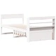 Рамка за легло без матрак, бял, 75x190 см, борово дърво масив