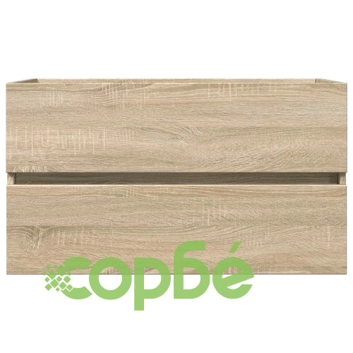 Комплект мебели за баня от 2 части, керамика и инженерно дърво ➤ топ цена ➤ sorbe.bg