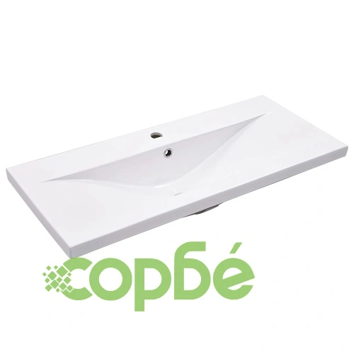 Комплект мебели за баня от 2 части, керамика и инженерно дърво ➤ топ цена ➤ sorbe.bg