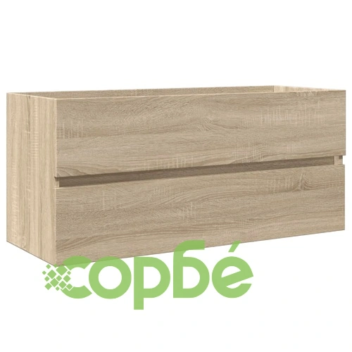 Комплект мебели за баня от 2 части, керамика и инженерно дърво ➤ топ цена ➤ sorbe.bg