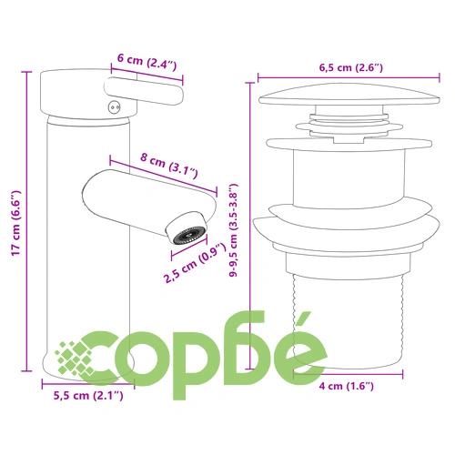 Комплект мебели за баня от 2 части, керамика и инженерно дърво ➤ топ цена ➤ sorbe.bg