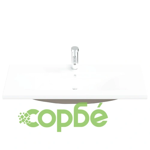 Комплект мебели за баня от 2 части, керамика и инженерно дърво ➤ топ цена ➤ sorbe.bg