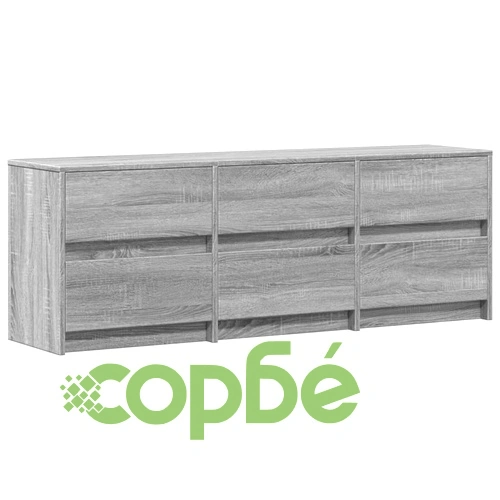 ТВ шкаф с LED, сив сонома, 140x34x50 см, инженерно дърво ➤ топ цена ➤ sorbe.bg