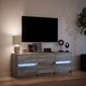 ТВ шкаф с LED, сив сонома, 140x34x50 см, инженерно дърво