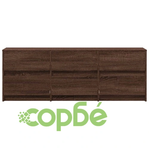 ТВ шкаф с LED, кафяв дъб, 140x34x50 см, инженерно дърво ➤ топ цена ➤ sorbe.bg