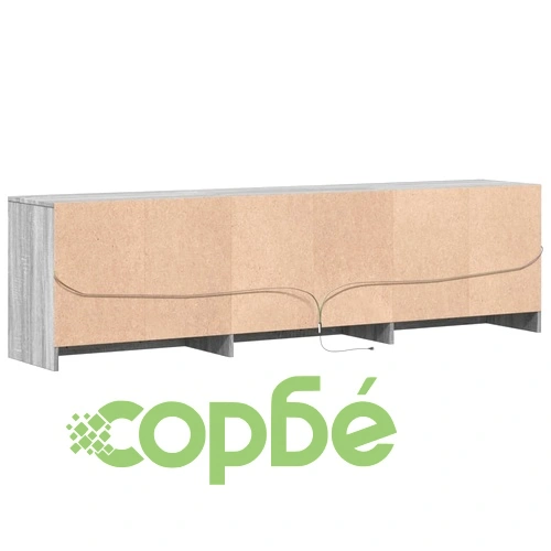 ТВ шкаф с LED, сив сонома, 180x34x50 см, инженерно дърво ➤ топ цена ➤ sorbe.bg