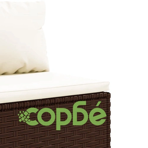 Градински лаундж комплект с възглавници 5 части кафяв полиратан ➤ топ цена ➤ sorbe.bg