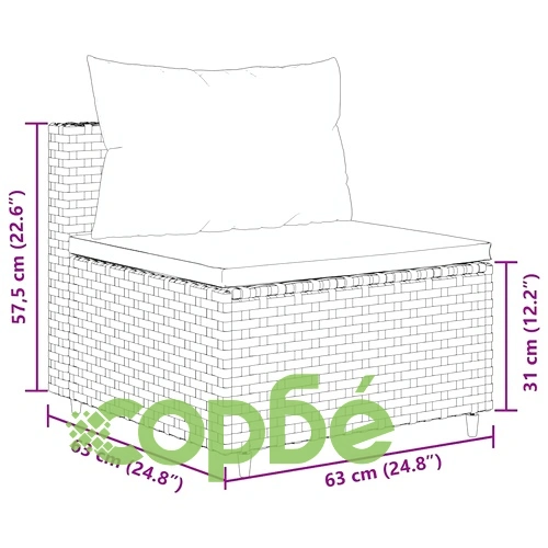 Градински лаундж комплект с възглавници кафяв 8 части полиратан ➤ топ цена ➤ sorbe.bg