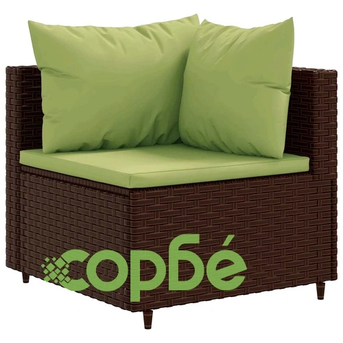 Градински лаундж комплект с възглавници кафяв 8 части полиратан ➤ топ цена ➤ sorbe.bg