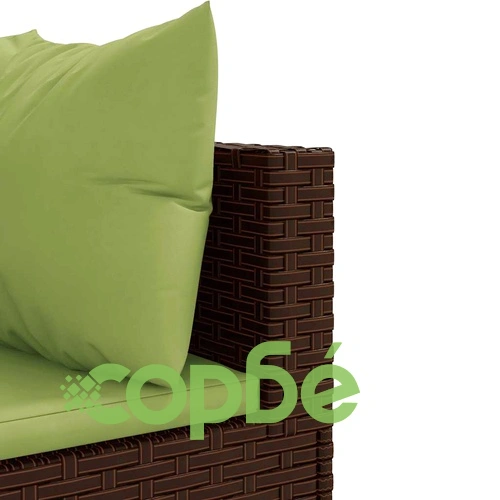 Градински лаундж комплект с възглавници кафяв 8 части полиратан ➤ топ цена ➤ sorbe.bg