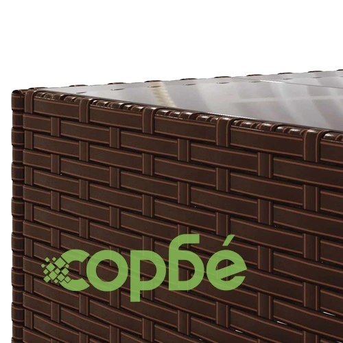 Градински лаундж комплект с възглавници кафяв 8 части полиратан ➤ топ цена ➤ sorbe.bg