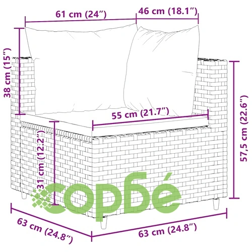 Градински лаундж комплект с възглавници кафяв 8 части полиратан ➤ топ цена ➤ sorbe.bg