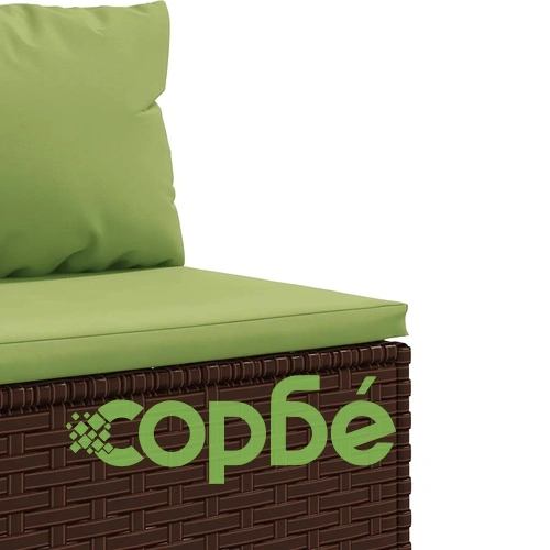 Градински лаундж комплект с възглавници 6 части кафяв полиратан ➤ топ цена ➤ sorbe.bg