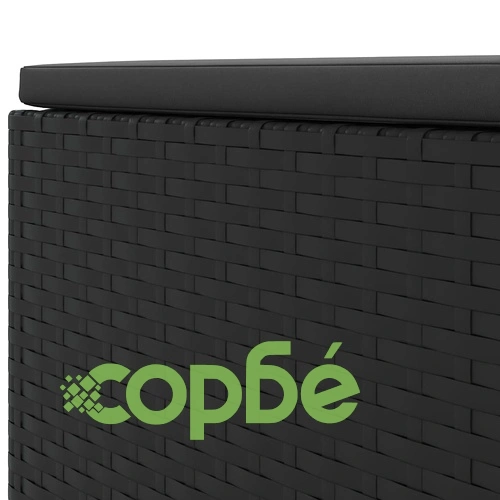 Градински лаундж комплект с възглавници 7 части черен полиратан ➤ топ цена ➤ sorbe.bg