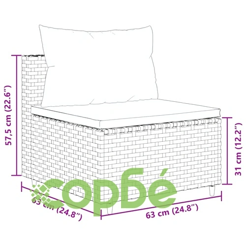 Градински комплект диван с възглавници 11 части сив полиратан ➤ топ цена ➤ sorbe.bg