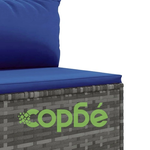 Градински комплект диван с възглавници 11 части сив полиратан ➤ топ цена ➤ sorbe.bg