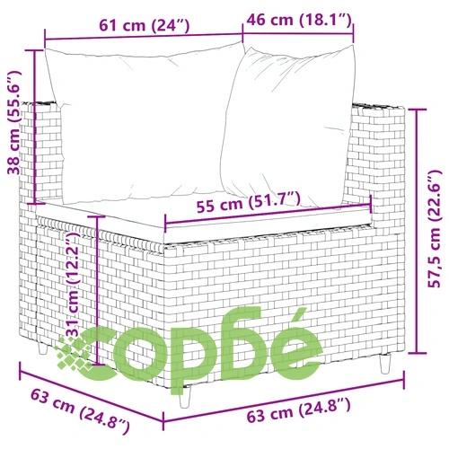 Градински комплект диван с възглавници 11 части сив полиратан ➤ топ цена ➤ sorbe.bg