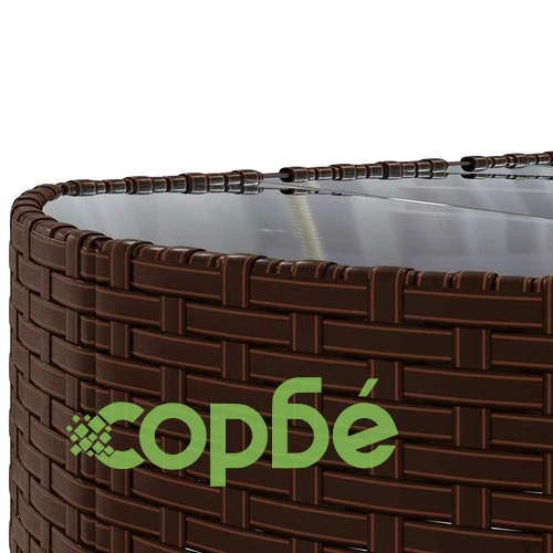 Градински комплект диван с възглавници 10 части кафяв полиратан ➤ топ цена ➤ sorbe.bg