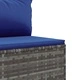 Градински диван с възглавници, 7 части, полиратан, сив