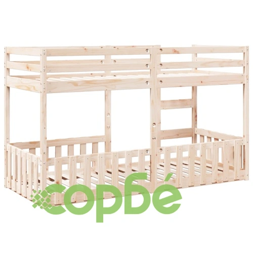 Двуетажно легло, 80x200 см, борово дърво масив ➤ топ цена ➤ sorbe.bg