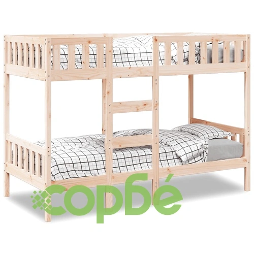 Двуетажно легло, 80x200 см, борово дърво масив ➤ топ цена ➤ sorbe.bg