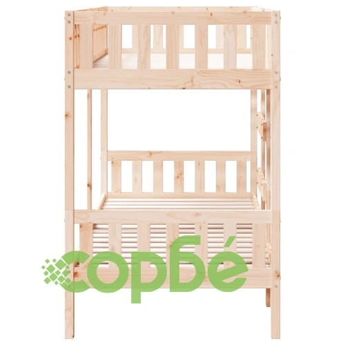 Двуетажно легло, 75x190 см, борово дърво масив ➤ топ цена ➤ sorbe.bg