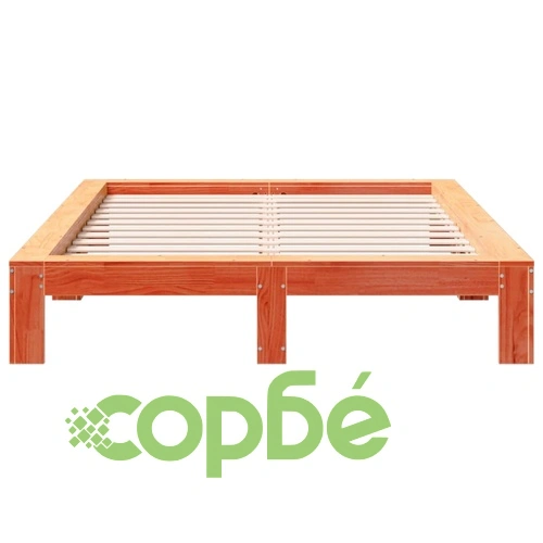 Рамка за легло без матрак, восъчнокафяв, 160x200 см, бор масив ➤ топ цена ➤ sorbe.bg