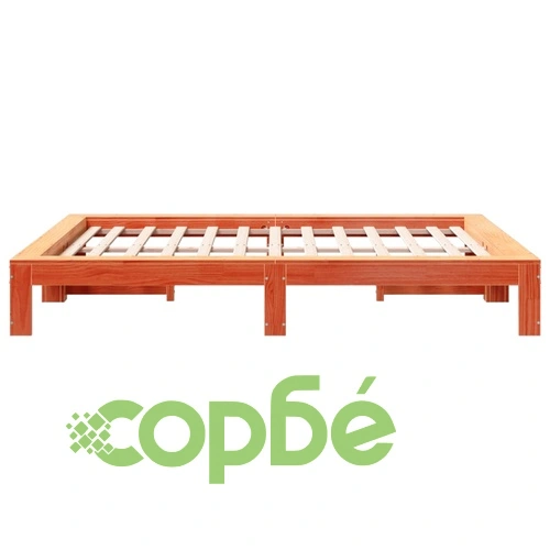 Рамка за легло без матрак, восъчнокафяв, 160x200 см, бор масив ➤ топ цена ➤ sorbe.bg
