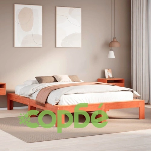 Рамка за легло без матрак, восъчнокафяв, 160x200 см, бор масив ➤ топ цена ➤ sorbe.bg