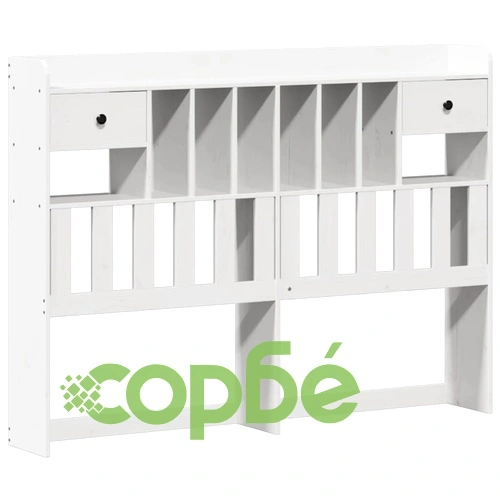 Рамка за легло без матрак, бял, 140x190 см, бор масив ➤ топ цена ➤ sorbe.bg