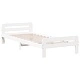 Рамка за легло без матрак, бял, 90x200 см, бор масив