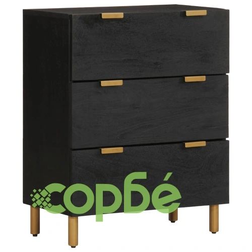 Сайдборди, 2 бр, черни, 60x33x75 см, инженерно дърво ➤ топ цена ➤ sorbe.bg