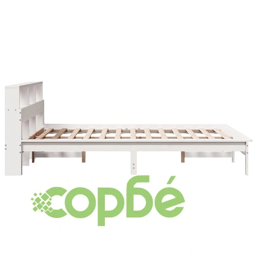 Рамка за легло без матрак, бял, 160x200 см, бор масив ➤ топ цена ➤ sorbe.bg