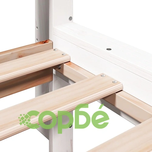 Рамка за легло без матрак, бял, 160x200 см, бор масив ➤ топ цена ➤ sorbe.bg