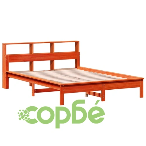 Рамка за легло без матрак, восъчнокафяв, 160x200 см, бор масив ➤ топ цена ➤ sorbe.bg