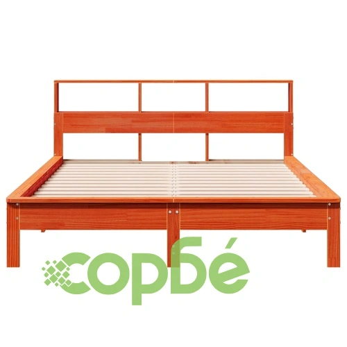 Рамка за легло без матрак, восъчнокафяв, 160x200 см, бор масив ➤ топ цена ➤ sorbe.bg