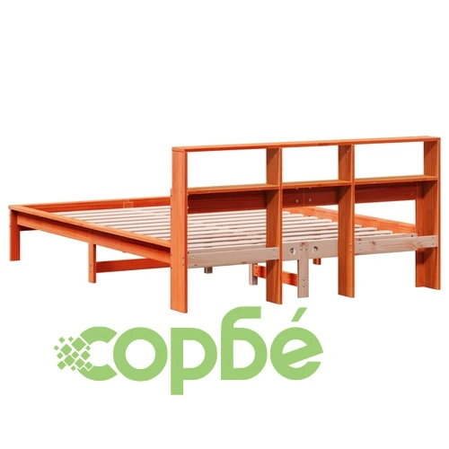 Рамка за легло без матрак, восъчнокафяв, 160x200 см, бор масив ➤ топ цена ➤ sorbe.bg