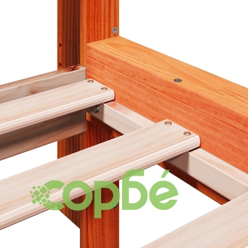 Рамка за легло без матрак, восъчнокафяв, 160x200 см, бор масив ➤ топ цена ➤ sorbe.bg