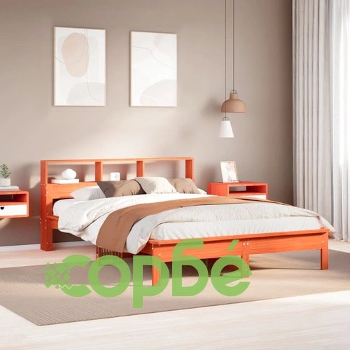 Рамка за легло без матрак, восъчнокафяв, 160x200 см, бор масив ➤ топ цена ➤ sorbe.bg