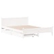 Рамка за легло без матрак, бял, 140x190 см, бор масив