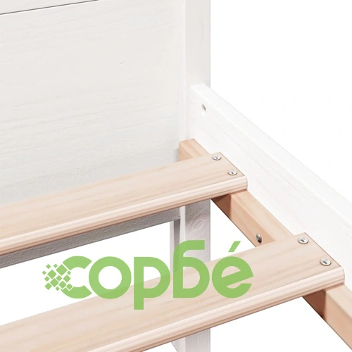 Рамка за легло без матрак, бял, 140x190 см, бор масив ➤ топ цена ➤ sorbe.bg