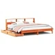 Легло с етажерка за книги, без матрак, 200x200 см, бор масив
