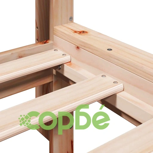 Легло с етажерка за книги, без матрак, 140x190 см, бор масив ➤ топ цена ➤ sorbe.bg