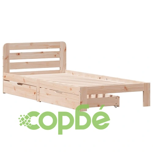 Рамка за легло без матрак, 75x190 см, масивна чамова дървесина ➤ топ цена ➤ sorbe.bg