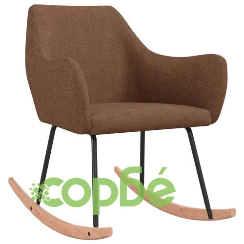 Люлеещ се стол, кафяв, текстил ➤ топ цена ➤ sorbe.bg