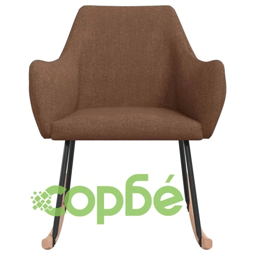 Люлеещ се стол, кафяв, текстил ➤ топ цена ➤ sorbe.bg