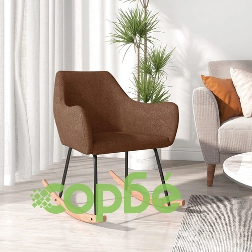 Люлеещ се стол, кафяв, текстил ➤ топ цена ➤ sorbe.bg