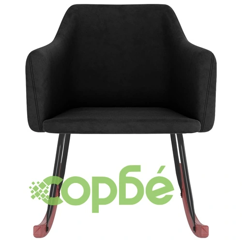 Люлеещ стол, черен, кадифе ➤ топ цена ➤ sorbe.bg