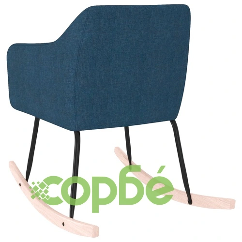 Люлеещ се стол, син, текстил ➤ топ цена ➤ sorbe.bg